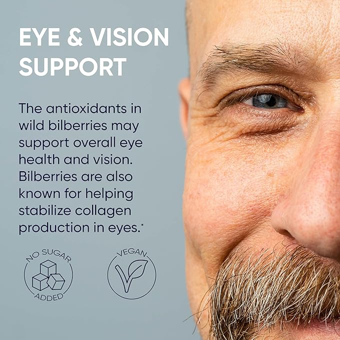 Wild Bilberry Extract for Eyes USDA Organic 3.4oz Bottle of Liquid Bilberry Anthocyanin Alcohol-Free European Blueberry Bilberry Supplement for Eyes High Bioavailability Liquid Extract