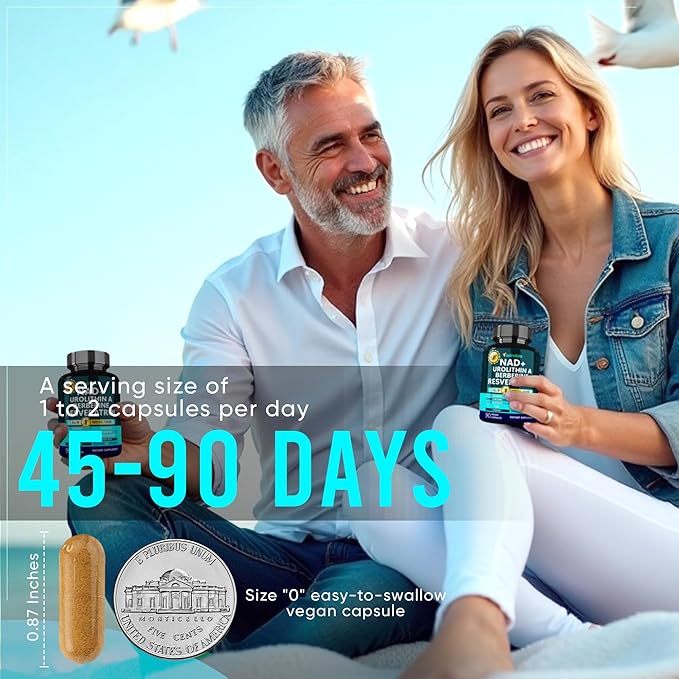 Adndale NAD Supplement for Women and Men. Longevity Formula with Liposomal NAD+, Trans Resveratrol, Urolithin-A, Berberine, CoQ10. NMN Supplement Alternative. 90 Count