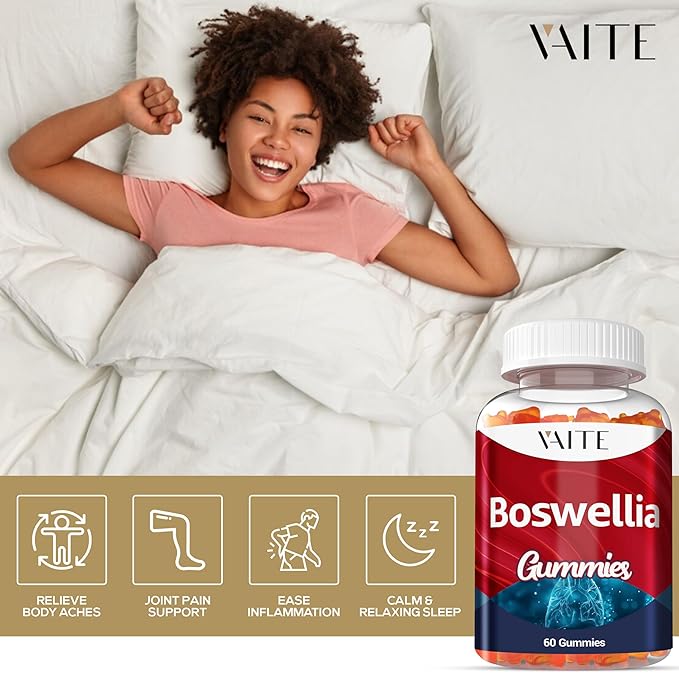 VAITE Boswellia Serrata Gummies 1200mg - Indian Frankincense Extract with Boswellic Acid, Plant-Based Supplement, Joint Support Health Formula, Non-GMO, Gluten-Free, Sugar-Free, 60 Chewables