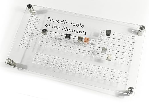 Acrylic Periodic Table Science Education Collection Bracket for Element Cubes + 9pcs 0.39" 10mm Engraved Density Up to 99.99% Pure Metal - Aluminium Bismuth Carbon Copper Iron Nickel Zinc Titanium Tin