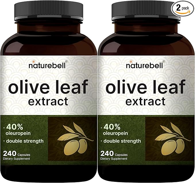 2 Pack Olive Leaf Extract 30000mg, 480 Total Capsules | 40% Active Oleuropein, 50:1 Herbal Equivalent – Rich in Polyphenol & Flavonoid Antioxidants for Immune & Heart Health – Non-GMO