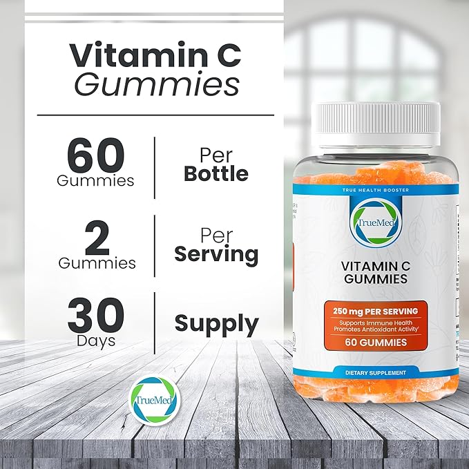 Vitamin C Gummies with Zinc Probiotics for Immune Support Non-GMO Gluten Free Supplements 60 Gummies