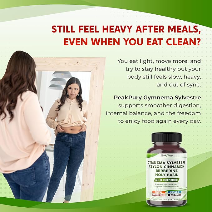 All-in-1 Gymnema Sylvestre Ceylon Cinnamon Berberine1, High Potency s for Digestive Health & Metabolism Support - Made in The USA
