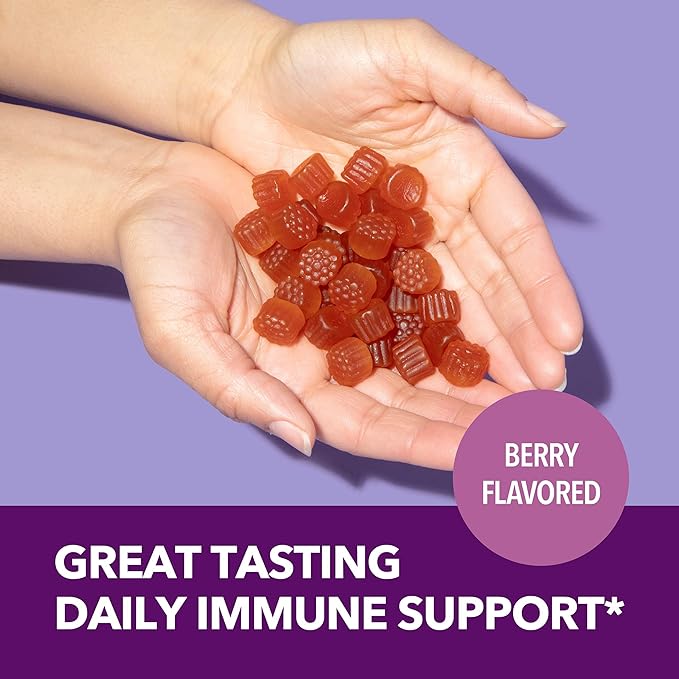 Sambucus Elderberry Gummies for Adults - Immune Support Supplement with Vitamin C and Zinc - Enhanced Formula for Daily Defense - 60 Count, 1 Month Supply, Berry Flavor - Convenient Wellness