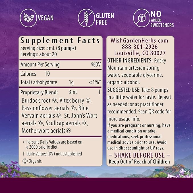WishGarden Herbs PMS Emotional for Women - Herbal PMS Support Supplement for Women with Vitex Berry & Blue Vervain, PMS Mood Swing Relief & PMDD Relief Supplement, Emotional Support During PMS, 2oz