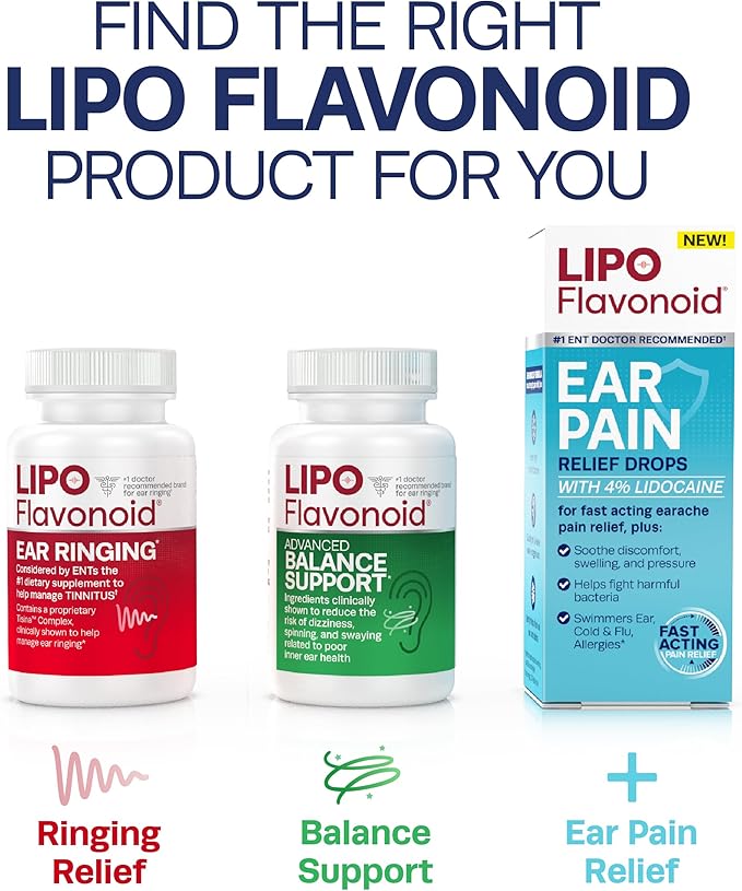 Lipo-Flavonoid Plus Tinnitus Relief - Doctor-Recommended for Ringing Ears - Clinically-Proven Lemon Bioflavonoid Complex with Vitamins C, B1, B2, B6, B12, & Calcium - 500 Caplets