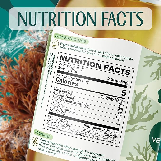 TrueSeaMoss Sea Moss Gel – Made in USA – Wildcrafted Seamoss, Dried Seaweed & Sea Vegetables – Original, Pack of 3 (Labels may Vary)