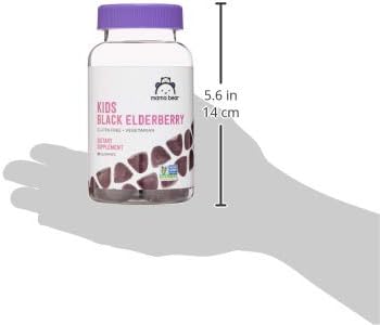 Amazon Brand - Mama Bear, Vegetarian Kids Black Elderberry Gummies 300 mg with Vitamins C, D, E and Zinc - Immune System Support - 60 Gummies (1 to 2 Month Supply), Non-GMO, Gluten Free