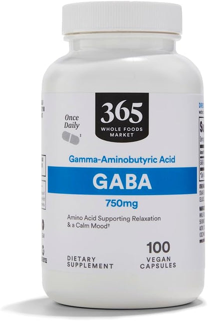 365 by Whole Foods Market, GABA 750Mg, 100 Vegetarian Capsules