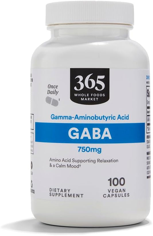 365 by Whole Foods Market, GABA 750Mg, 100 Vegetarian Capsules