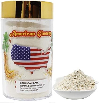American Ginseng Root Powder from Wisconsin, DOL American Wisconsin Ginseng Slices Root for Tea Water, Shakes 0160 (8 Ounce Ginseng Root Powder)