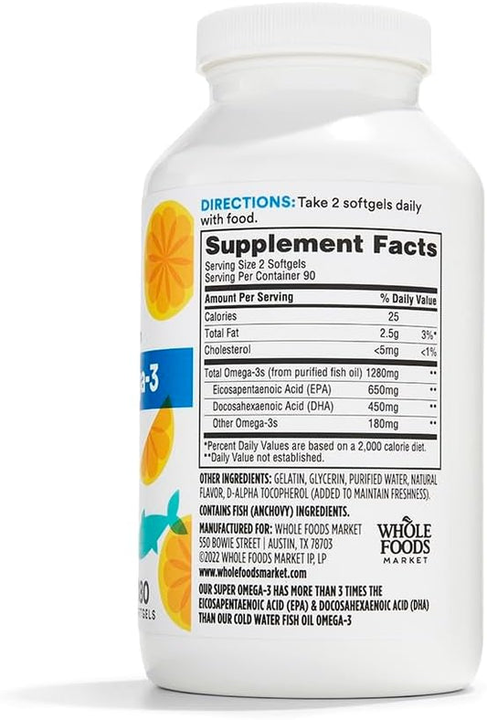 365 by Whole Foods Market, Super Omega 3, 180 Count