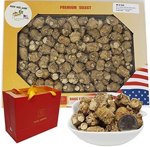 1LB=453gm/Box American Ginseng,Hand-Selected Wisconsin Farmed Ginseng Root | Pearl 威斯康辛州 西洋参/花旗参 珍珠参 礼盒装 |Cultivated Wisconsin American Ginseng WI 068# Box