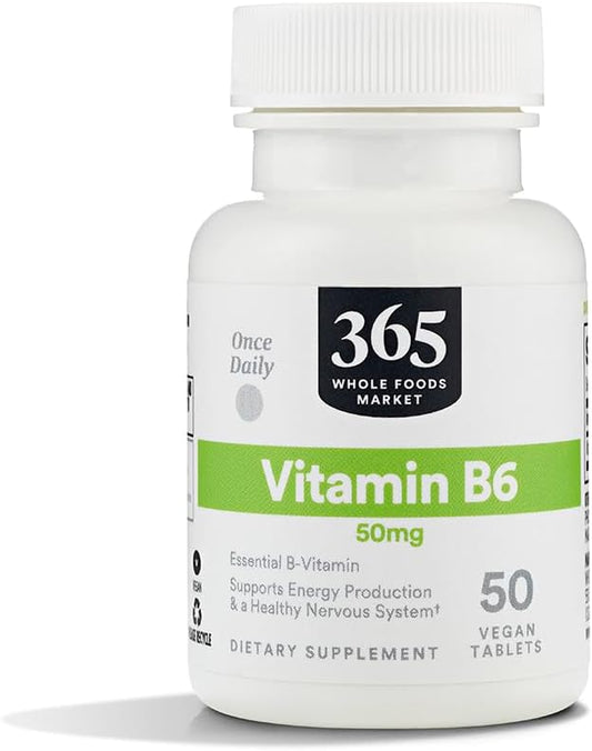 365 by Whole Foods Market, Vitamin B6 50mg, Vegan, 50 Tablets