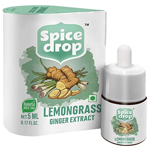 Spice Drop Lemongrass Ginger Natural Extract | Best for Tea, Soups, Salad Dressings, Shakes | 0.17 Oz (180 Drops) | No Preservatives | Vegan Friendly | Keto & Paleo Friendly | Non-GMO | Drop and Stir