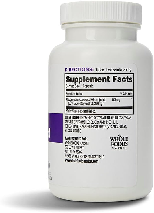 365 by Whole Foods Market, Transresveratrol 250Mg, 60 Vegg Capsules