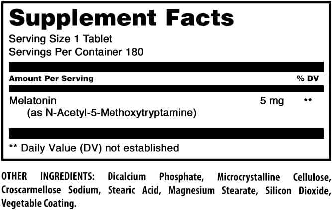 Amazing Formulas Melatonin Supplement | Unflavored | 5 Mg | 180 Tablets | Non-GMO | Gluten Free | Made in USA