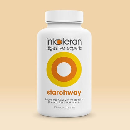 Starchway Digestive Enzymes - 150 capsules | Supplement for Starch & Sucrose Intolerance | Helps Digest Sugars & Starchy Foods | Invertase & Gluco-Amylase Enzymes | Pure & Vegan | Low FODMAP