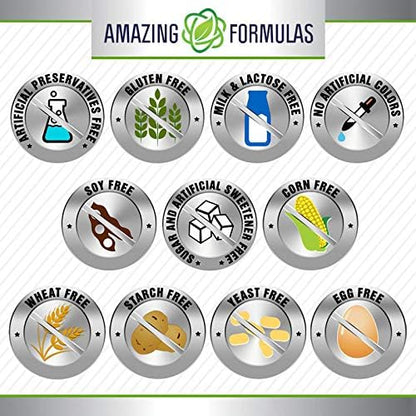 Amazing Formulas Hawthorn Berries Supplement | 565 Mg | 180 Capsules | Non-GMO | Gluten-Free | Made in USA