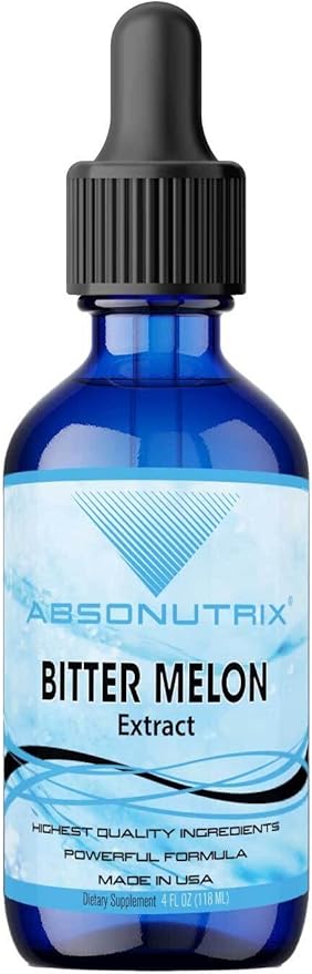 Absonutrix Bitter Melon Extract 590 mg, 4 Fl Oz, 200 Servings, Optimum Bioavailability, Quality Ingredients, Cruelty-Free Products, Non-GMO, Third-Party Tested, GMP-Certified, Made in USA