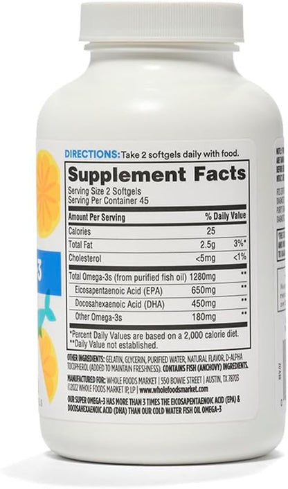 365 by Whole Foods Market, Super Omega 3, 90 Count