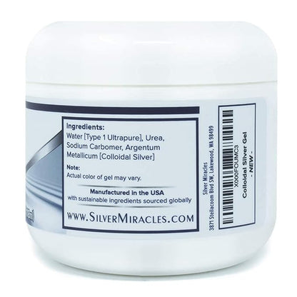Silver Miracles - Colloidal Silver Gel - Nano Silver Gel Wound Care - Healing Ointment for Burns & Irritated Skin - for All Skin Types - 4 Oz Unscented