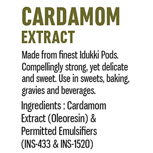Spice Drop Cardamom Natural Extract ( Elaichi Drops ) for Food, Beverages and Dessert, No Additives, 5 ml ( Pack of 3 x 180 Drops)