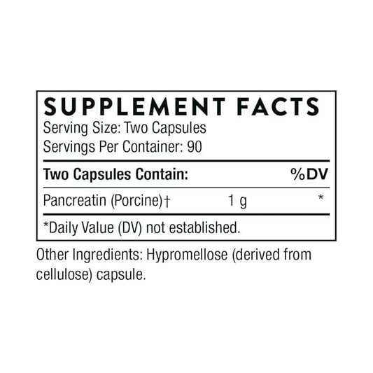 THORNE - Pancreatic Enzymes (Formerly Dipan-9) - Pancreatic Enzymes for Digestive Support and Nutrient Absorption* - 180 Capsules - 90 Servings