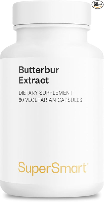 Supersmart - Butterbur Extract (High Potency) - 15% Sesquiterpenes - Natural Herb Supplement | Non-GMO & Gluten Free - 60 Vegetarian Capsules