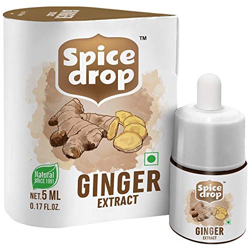 Spice Drop Pure Ginger Extract - Salad Dressing, Seasoning, Cooking, Baking, Tea, Coffee | Natural Immunity Booster | Premium Quality & Rich Aroma | Nigerian Dry Ginger Extract | No Added Color or Preservative | Non GMO | Vegan | 0.17 Oz x 3 Pack