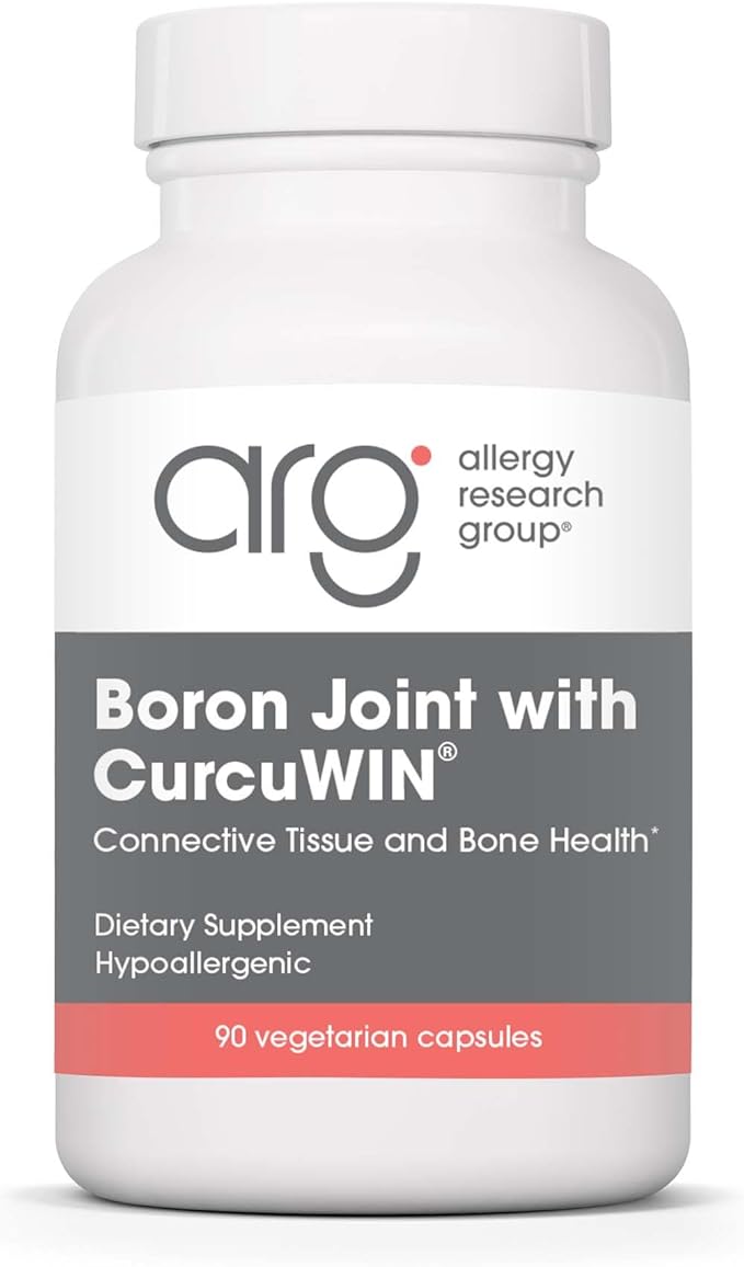 Allergy Research Group Boron Joint with CurcuWIN - Boron Complex for Men & Women, Bone & Joint Support, 6mg Supplement, Vegetarian Capsules - 90 Count