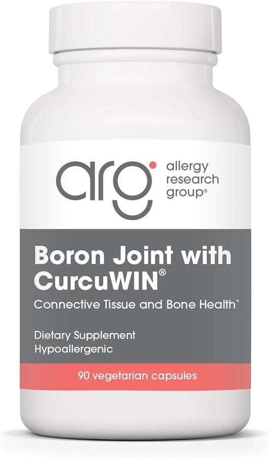 Allergy Research Group Boron Joint with CurcuWIN - Boron Complex for Men & Women, Bone & Joint Support, 6mg Supplement, Vegetarian Capsules - 90 Count