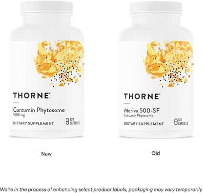 THORNE - Curcumin Phytosome 1000 mg (Meriva) - Clinically Studied, High Absorption - Supports Health in Joints, Muscles, GI Tract, Liver, and Brain* - 120 Capsules - 60 Servings