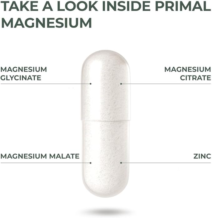 Primal Harvest Magnesium Supplement Complex 310mg by Primal Harvest with Magnesium Glycinate, Citrate, Malate, and Zinc 2 Pack, 120 Capsules
