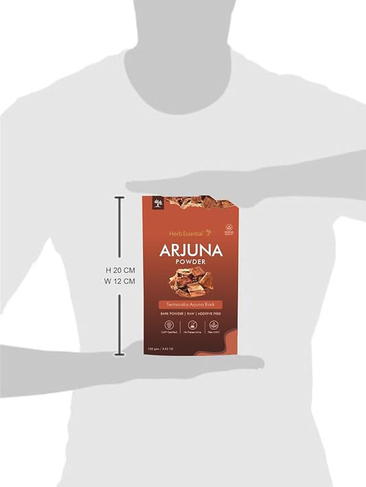 3.52 Ounce Arjuna Powder, Terminalia Arjuna Bark Supplement, Polvo de corteza de Arjuna, No Preservatives, Vegan and GMP Certified- 3.52 Ounce (100g Pack of 1)