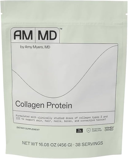 Amy Myers MD Collagen Protein Powder - Type 1 & 3 Collagen - Bovine Collagen to Support Healthy Hair, Skin & Nails - Gluten-Free, Dairy-Free & Non-Soy - 16.08 oz (38 Servings)