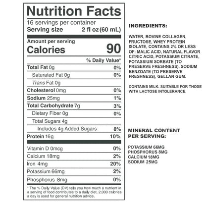 Wellness Protein Drink, 16g Protein per 2oz Shot, 32 fl oz Carton, 2 Pack, Berry, Collagen and Whey Drink, No Artificial Sweeteners