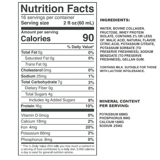 Wellness Protein Drink, 16g Protein per 2oz Shot, 32 fl oz Carton, 2 Pack, Berry, Collagen and Whey Drink, No Artificial Sweeteners