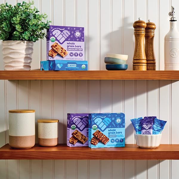 All In Snack Bars Allergen Friendly Variety Pack - S’Mores, Chocolate Chip, & Strawberry - Gluten Free - Organic - Non-GMO - Low Sugar - High Fiber - Kosher- Nut Free - Dairy Free (15 Pack)