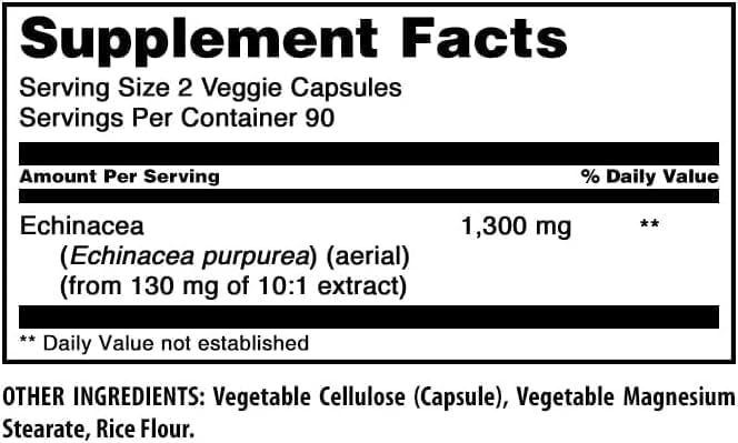 Amazing Formulas Echinacea | 1300 Mg | Veggie Capsules Supplement | Non-GMO | Gluten Free | Made in USA (2 Pack | 180 Count)