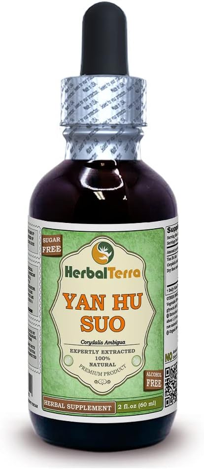 Yan Hu SUO (Corydalis Ambigua) Glycerite, Dried Roots Alcohol-Free Liquid Extract 2 oz