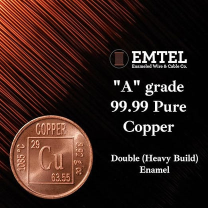 23 AWG - 1 lb (630 feet) 99.9% Pure Copper Wire, Enameled Magnetic Wire for Motor, Transformer, Magnetic Coil, & Electroculture Gardening, Winding Magnet Wire - 220°C (428°F) Thermal Class