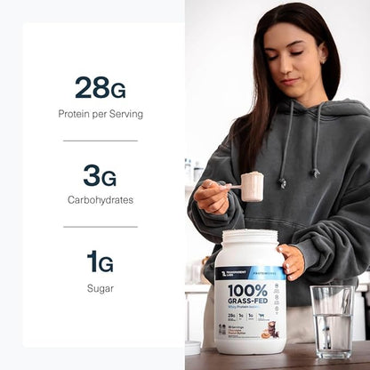Transparent Labs Grass-Fed Whey Protein Isolate - Naturally Flavored, Gluten Free Whey Protein Powder with 28g of Protein per Serving & 9 Amino Acids - 30 Servings, Chocolate Peanut Butter