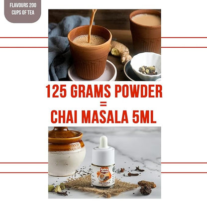 Spice Drop Chai Masala Extract (Tea Masala Drops), No Additives, 5 ml (Pack of 3 x 180 Drops)