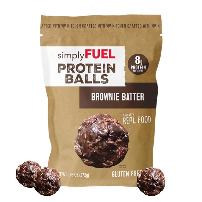 simplyFUEL Whole Food Protein Balls - Brownie Batter Snacks - 8g Protein Snack - Gluten Free Energy Balls
