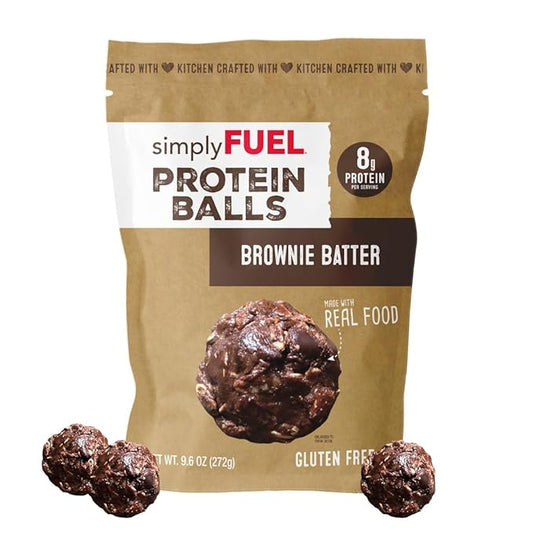 simplyFUEL Whole Food Protein Balls - Brownie Batter Snacks - 8g Protein Snack - Gluten Free Energy Balls