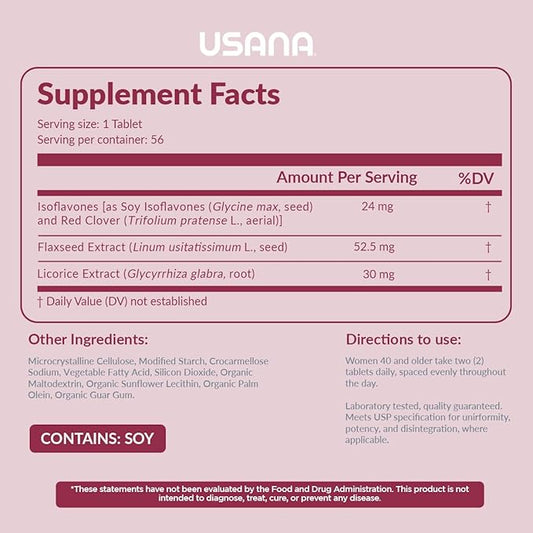 USANA EstroPro with Phytoestrogens for Symptomatic Support During Menopause* - 56 Tablets - 28 Day Supply