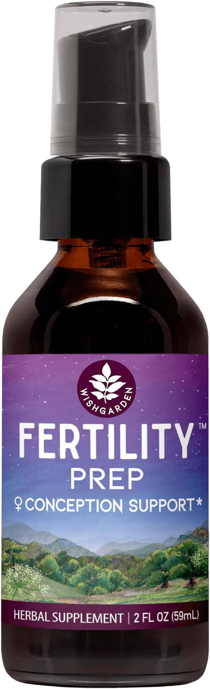 WishGarden Herbs Fertility Prep - All-Natural Fertility Herbal Supplement with Vitex, Red Maca & Raspberry Leaf, Supports Healthy Hormone Balance for Women, Optimal Uterine Health & Conception, 2oz