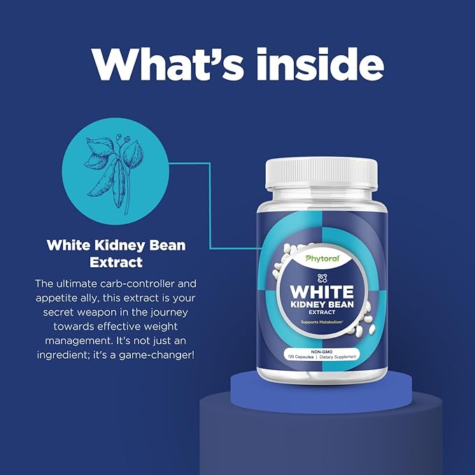 Phytoral White Kidney Bean Extract Carb Blocker - 120 Capsules