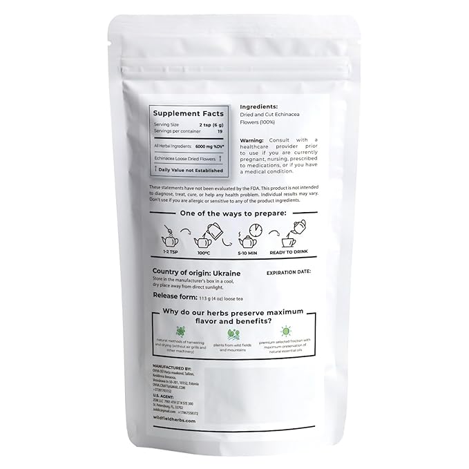 4 oz. Dried Echinacea Herb Herbal Tea (Echinacea purpure) - 113g Equinácea Herb Tea